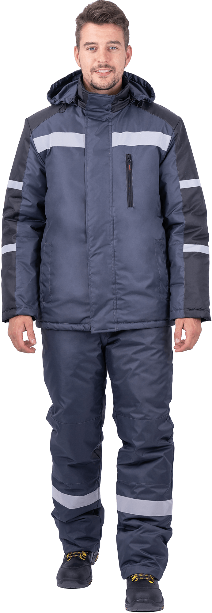 Костюм РОУД зимний, т.серый-черный Кос 491