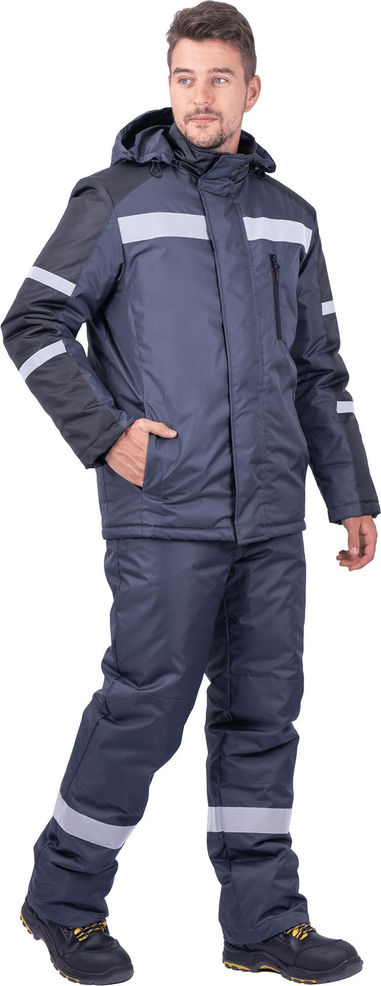 Костюм РОУД зимний, т.серый-черный Кос 491