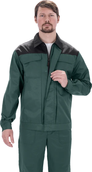 Костюм мужской ТЕХНИК 2 от механических воздействий и ОПЗ (куртка, полукомбинезон), темно-зелёный/черный