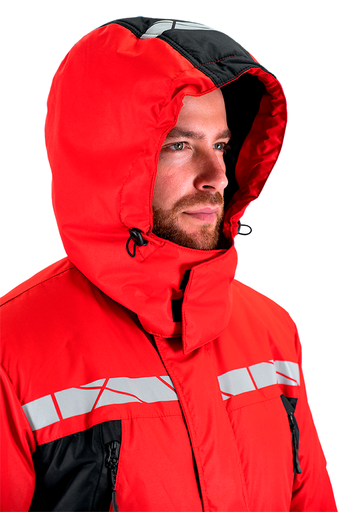 Комбинезон мужской ПИЛОТ от пониженных температур, механических воздействи и ОПЗ, цв. красный-черный Ком 019