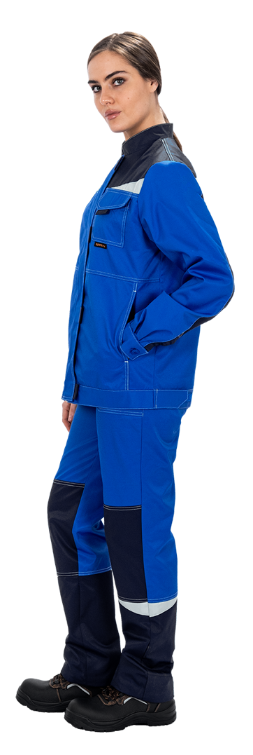 Костюм женский КМ-10 ЛЮКС от механических воздействий и ОПЗ (куртка, брюки), василек/синий Кос 065