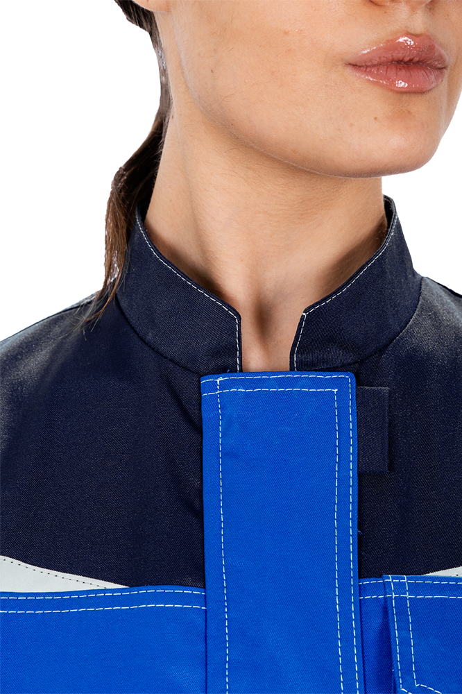 Костюм женский КМ-10 ЛЮКС от механических воздействий и ОПЗ (куртка, брюки), василек/синий Кос 065