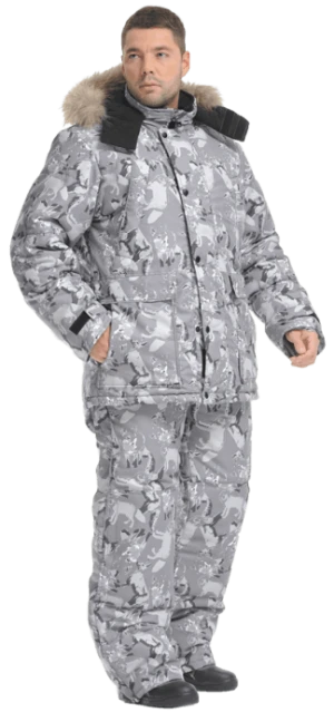 Костюм ХАНТЕР утеплённый, волки (серый) Кос 463