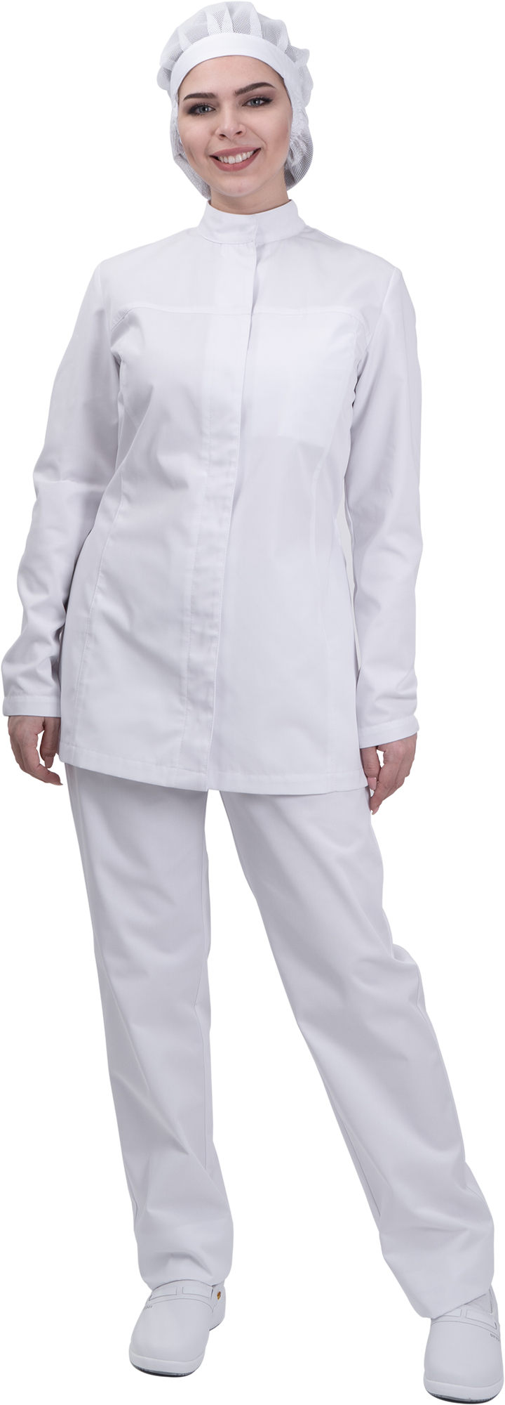 Брюки женские АПРЕЛИЯ ХАССП от механических воздействий и ОПЗ, белый Брю 627