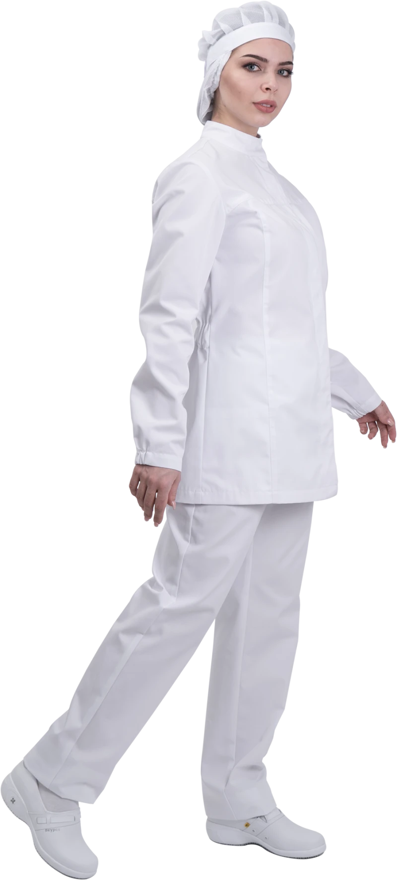 Брюки женские АПРЕЛИЯ ХАССП от механических воздействий и ОПЗ, белый Брю 627