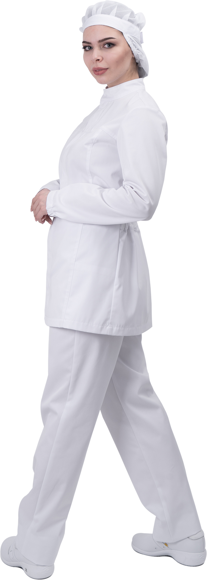 Брюки женские АПРЕЛИЯ ХАССП от механических воздействий и ОПЗ, белый Брю 627