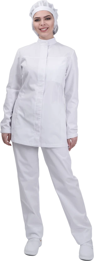 Брюки женские АПРЕЛИЯ ХАССП от механических воздействий и ОПЗ, белый Брю 627