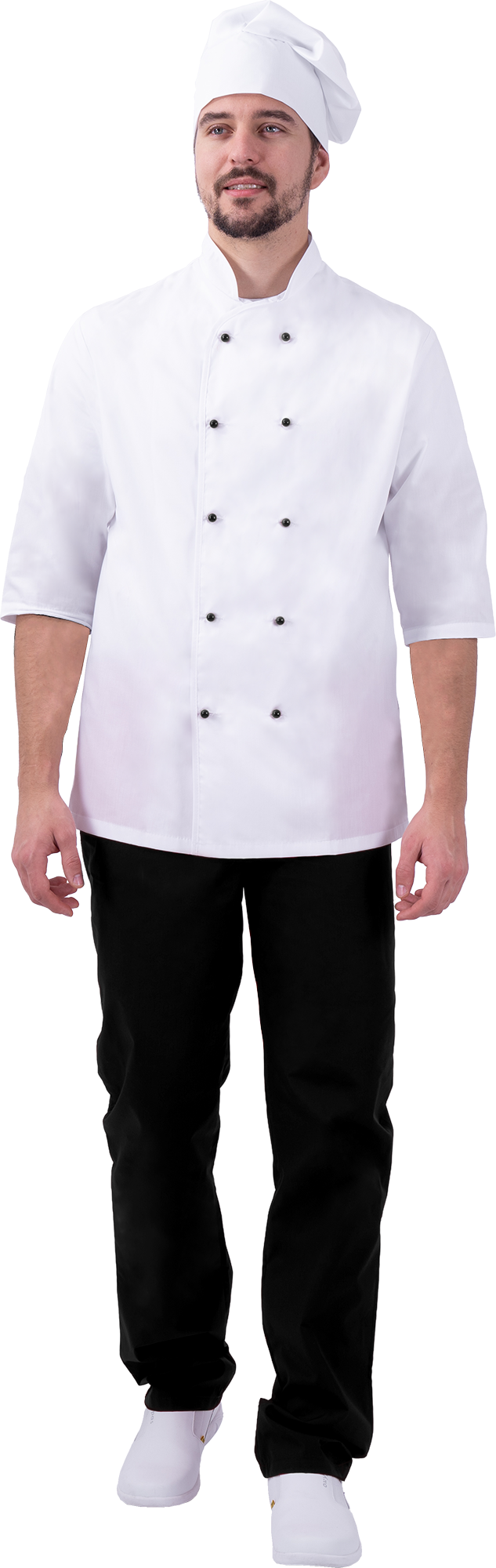 Костюм ШЕФ-ПОВАР, белый-черный Кос 044