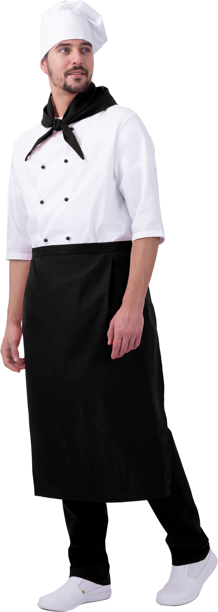 Костюм ШЕФ-ПОВАР, белый-черный Кос 044