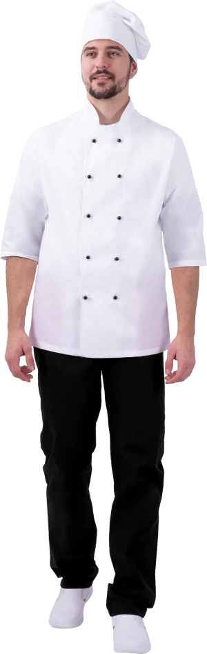 Костюм ШЕФ-ПОВАР, белый-черный Кос 044