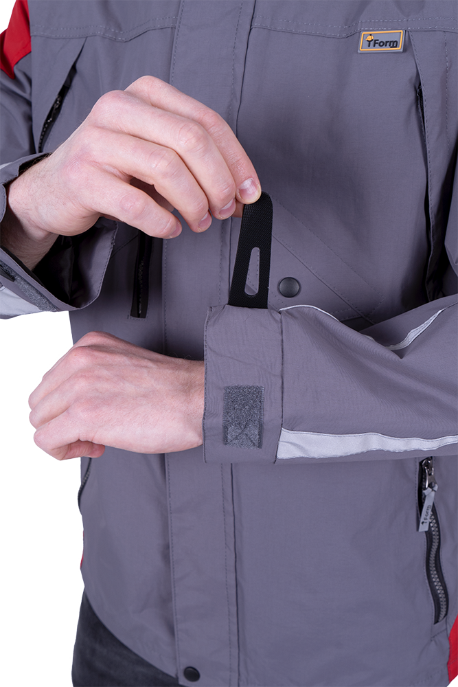 Куртка-штормовка РЕСПЕКТ, серый-красный Кур 704