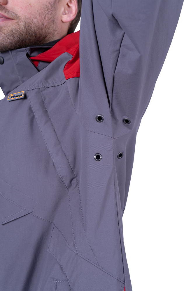 Куртка-штормовка РЕСПЕКТ, серый-красный Кур 704