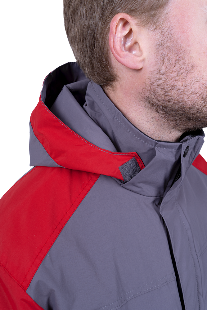Куртка-штормовка РЕСПЕКТ, серый-красный Кур 704