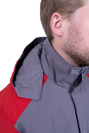 Куртка-штормовка РЕСПЕКТ, серый-красный Кур 704