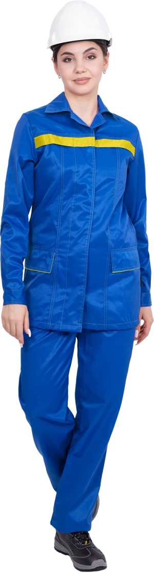 Костюм женский ПРЕМЬЕРА ЛЮКС от механических воздействий и ОПЗ (куртка, брюки), василёк Кос 579