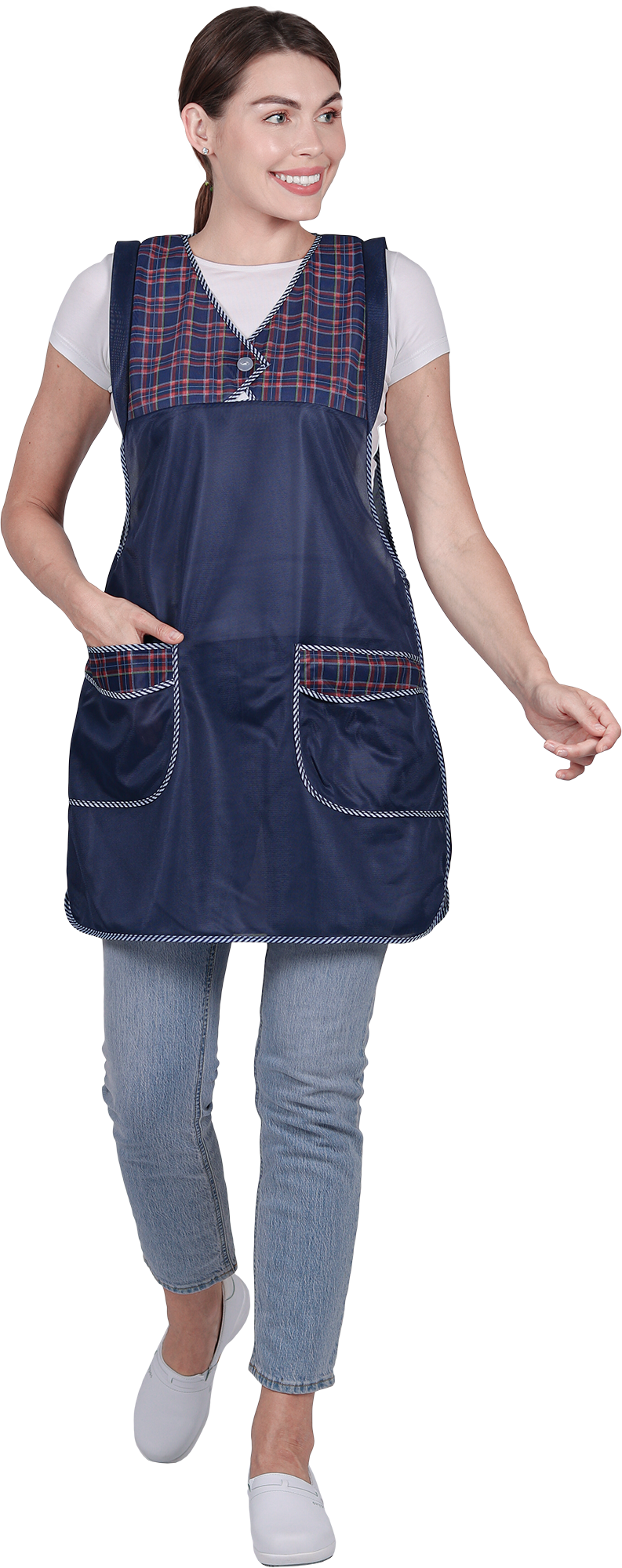 Фартук ХОЗЯЮШКА нейлоновый, т/синий Фар 818.04